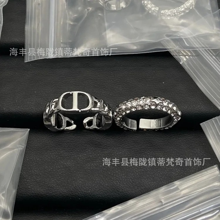Djia/Dijia CD letter ring classic retro old open bronze love gilt butterfly ring wholesale