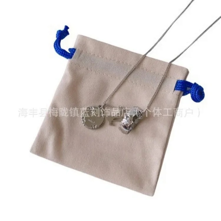 Xinruan Cross-border Pizza Color Diamond Pendant Necklace Adjustable Stainless Steel Clavicle Chain Bag Ring Necklace