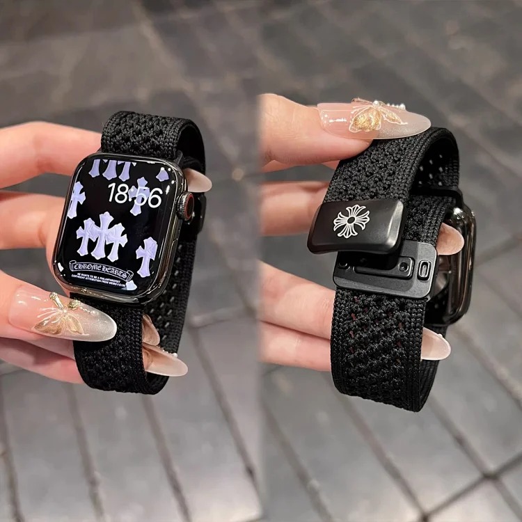 Croxin nylon knitted watch strap suitable for S10 watch S11 watch strap iwatch9 new applewatch8SE