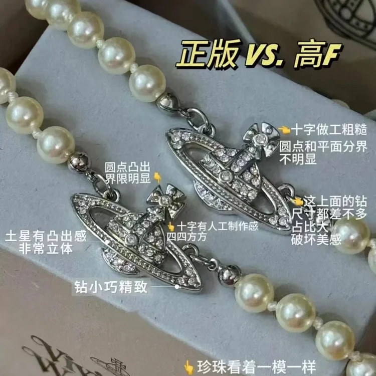 High-quality Western Queen Mother Saturn Pearl Necklace Female niche light luxury choker Vivian Planet Pearl Clavicle Necklace