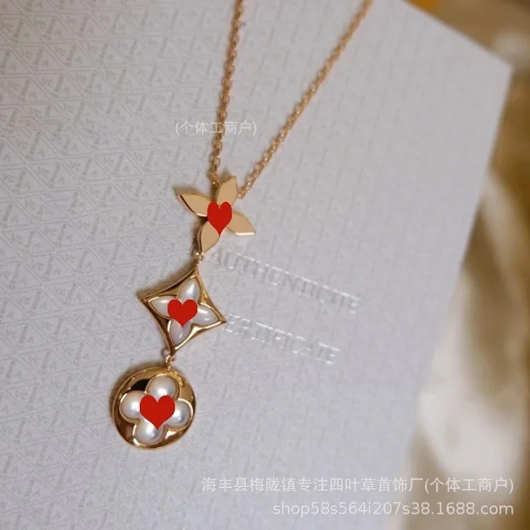 V gold cross-border hot selling four-leaf clover 18K gold non-fading bracelet light luxury high-end jewelry necklace wholesale manufacturer