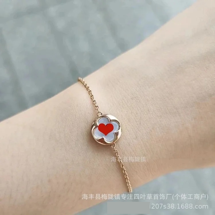 V gold cross-border hot selling four-leaf clover 18K gold non-fading bracelet light luxury high-end jewelry necklace wholesale manufacturer
