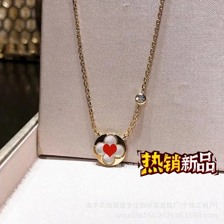 V gold cross-border hot selling four-leaf clover 18K gold non-fading bracelet light luxury high-end jewelry necklace wholesale manufacturer