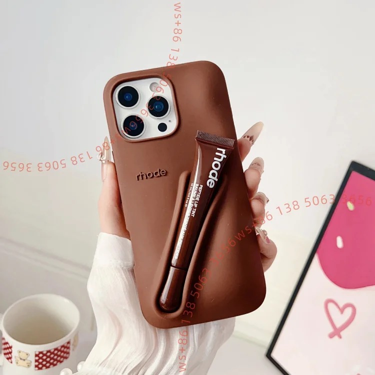 HX13-Lipstick, lip glaze, lip gloss silicone mobile phone case (non-refundable and non-exchangeable for non-quality issues)