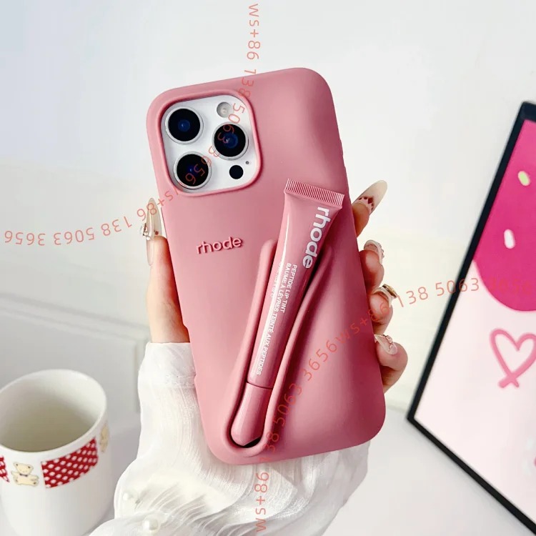 HX13-Lipstick, lip glaze, lip gloss silicone mobile phone case (non-refundable and non-exchangeable for non-quality issues)