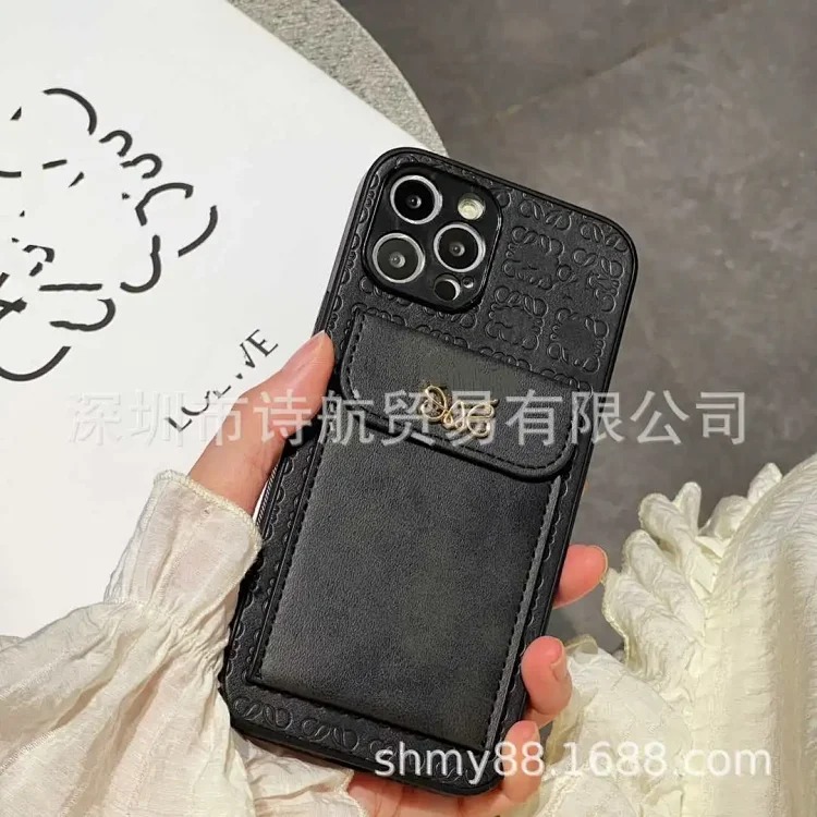 Suitable for 16promax Apple mobile phone case coin card holder solid color simple all-inclusive anti-fall protective cover new style image 4