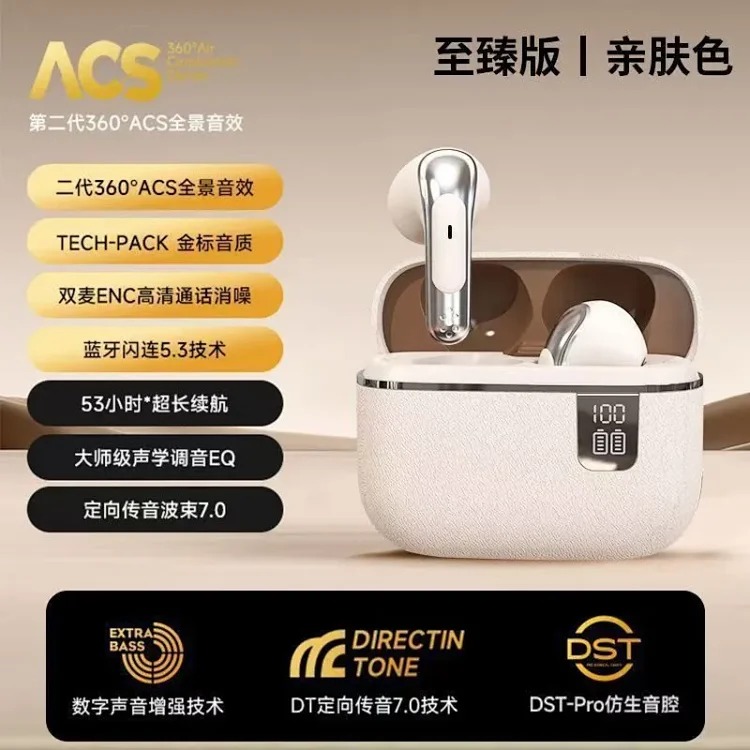 Cross-border Y1107 new wireless Bluetooth headset leather pattern style in-ear long battery life S32 Bluetooth headset factory