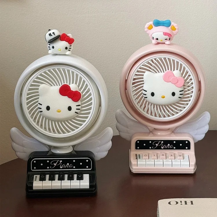 Creative kitty cartoon small fan student cute girly heart desktop desktop class dormitory usb charging fan