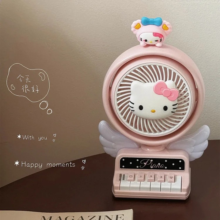 Creative kitty cartoon small fan student cute girly heart desktop desktop class dormitory usb charging fan