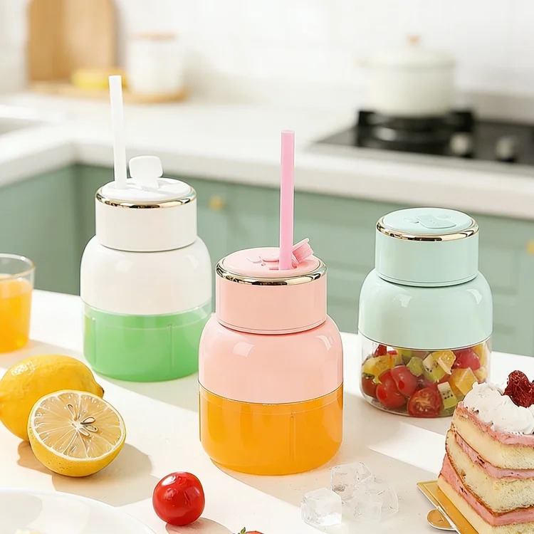 Large-capacity juicer cup electric portable charging 304 stainless steel 6-blade blade juicer wireless juicer water cup image 7