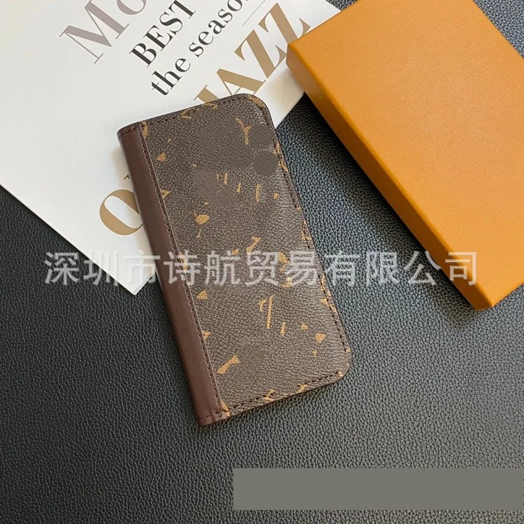 Apple Trendy brand leather leather case suitable for i Phone17promnax light luxury advanced protective case 15/14pro/16 shell