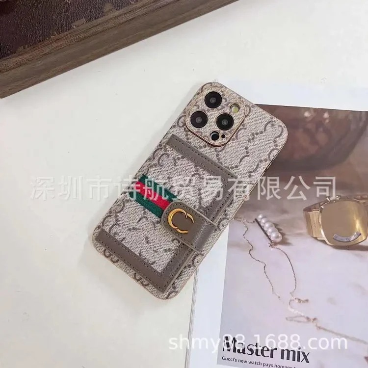 iphone17ROMAX mobile phone case multi-function plug-in card Apple 16pro protective cover leather light luxury anti-fall