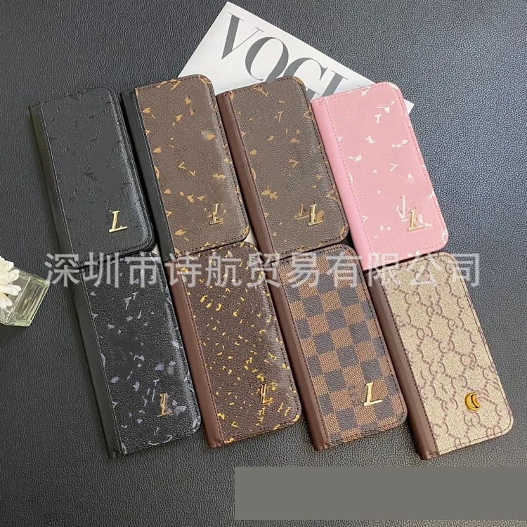 Luxurious trendy stitching color leather card holder case suitable for iPhone17PROMAX mobile phone case Apple 16Pro protective case