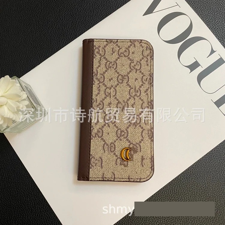 Luxury trendy stitching color leather card case suitable for i Phone17PROMAX mobile phone case Apple 16Pro protective case image 2