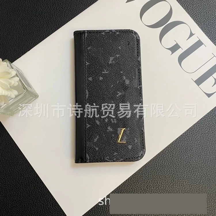 Luxury trendy stitching color leather card case suitable for i Phone17PROMAX mobile phone case Apple 16Pro protective case image 3