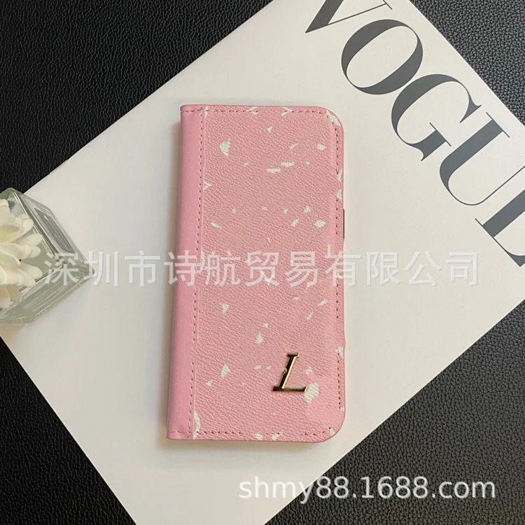 Luxury trendy stitching color leather card case suitable for i Phone17PROMAX mobile phone case Apple 16Pro protective case image 4