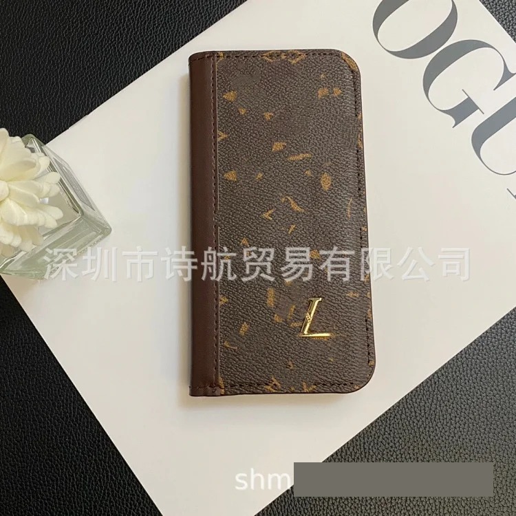 Luxury trendy stitching color leather card case suitable for i Phone17PROMAX mobile phone case Apple 16Pro protective case image 5