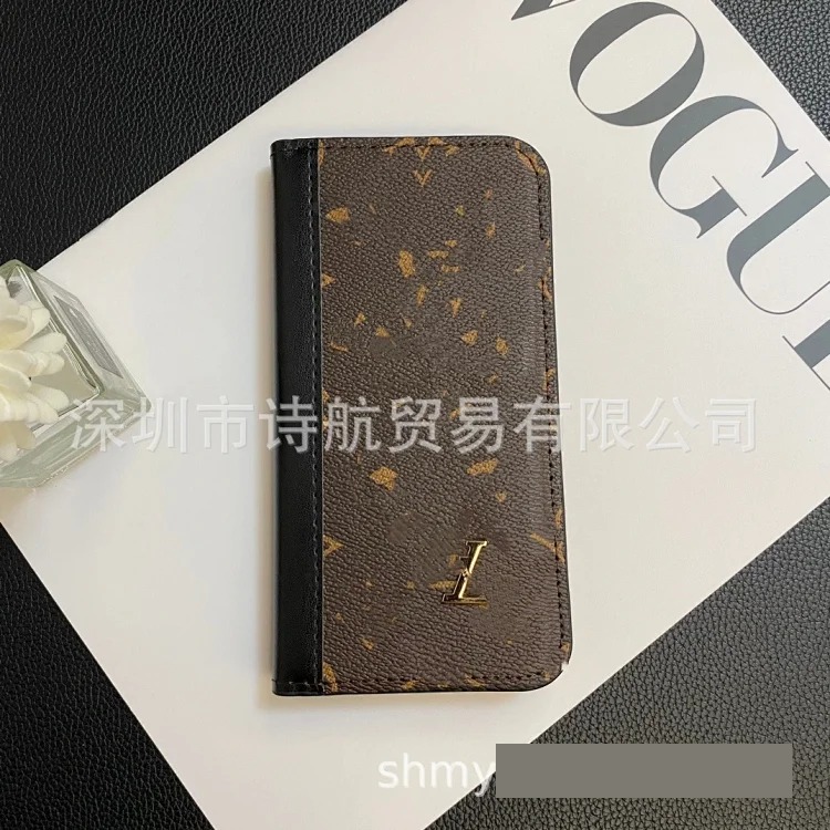 Luxury trendy stitching color leather card case suitable for i Phone17PROMAX mobile phone case Apple 16Pro protective case image 8