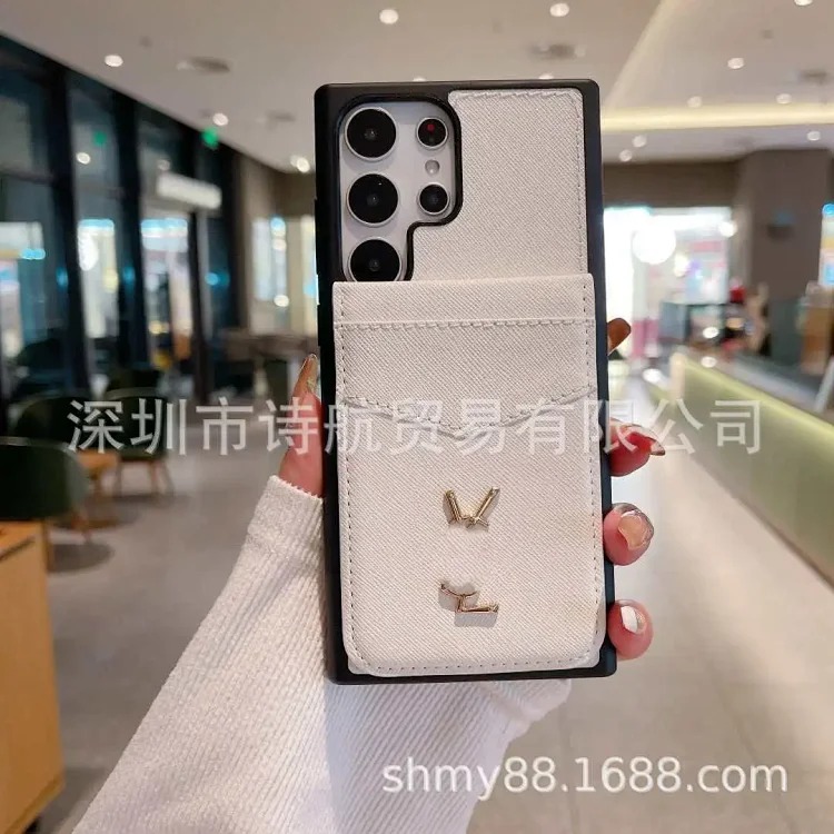 Suitable for ihone16promax mobile phone case, fashionable and simple Apple multi-card slot card holder, classic versatile protective cover