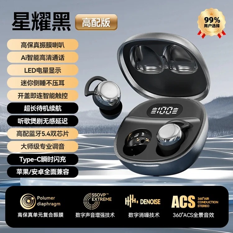 X62pro cross-border new Bluetooth headset mini side sleeping sleep headset invisible wireless ultra-long battery life source factory