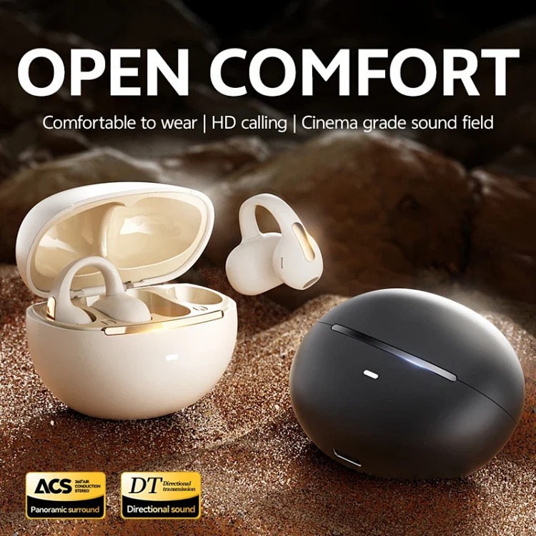 Source factory cross-border new AI smart translation Bluetooth headset clip-on high-quality bone conduction true wireless
