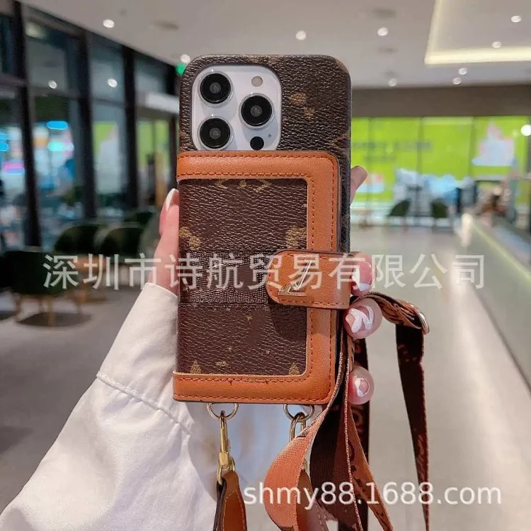 Trendy brand suitable for Apple 17promax mobile phone case card half-pack leather ihone15pro anti-fall protective cover