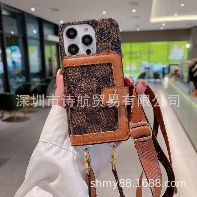 Trendy brand suitable for Apple 17promax mobile phone case card half-pack leather ihone15pro anti-fall protective cover