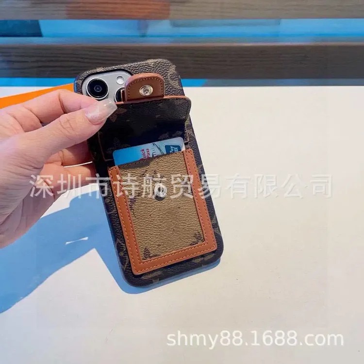 Louis Vuitton Suitable for ihone17promax mobile phone case trendy brand old flower retro niche card 14/13pro protective cover