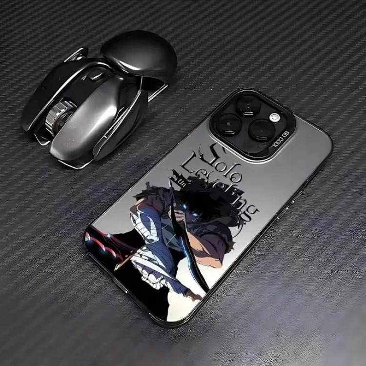 Cross-border popular mobile phone case suitable for 16promax Apple 15 animation 14 protective cover 13 hard 12pro color silver IMD