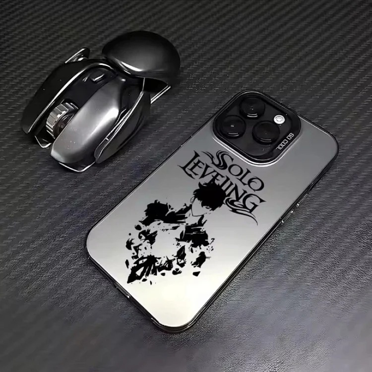 Cross-border popular mobile phone case suitable for 16promax Apple 15 animation 14 protective cover 13 hard 12pro color silver IMD