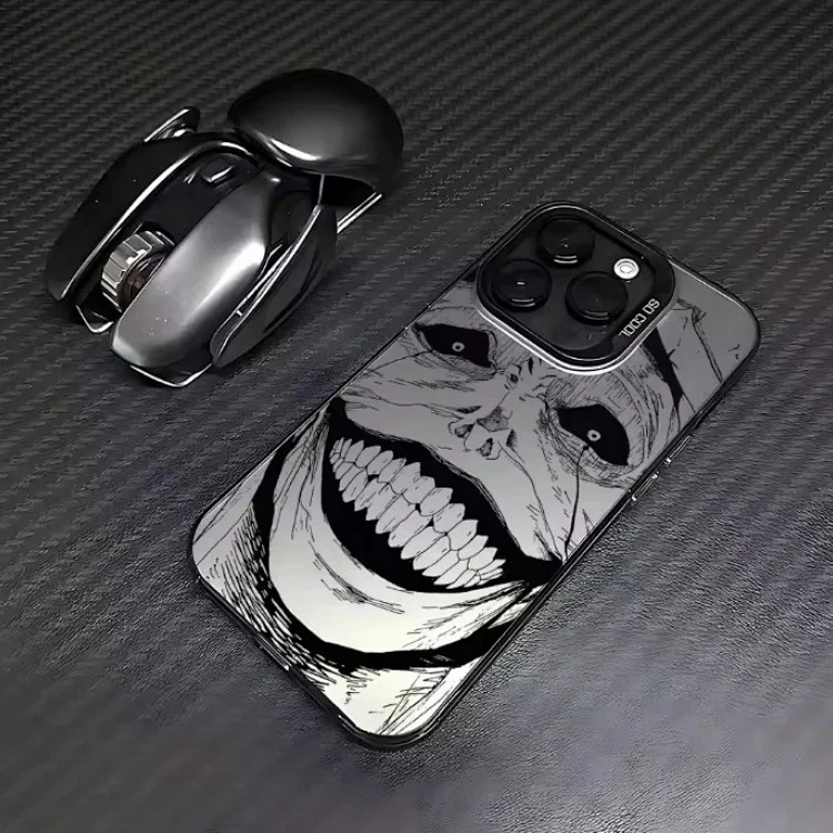 Cross-border popular mobile phone case suitable for 16promax Apple 15 animation 14 protective cover 13 hard 12pro color silver IMD