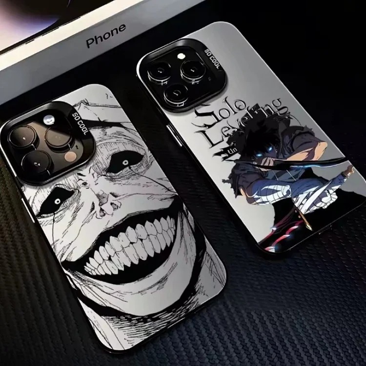 Cross-border popular mobile phone case suitable for 16promax Apple 15 animation 14 protective cover 13 hard 12pro color silver IMD