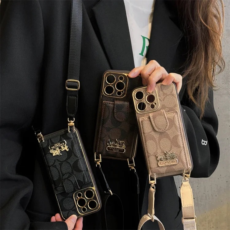 New Apple 17promax crossbody card holder mobile phone case i Phone16 card 11/12 luxury fashion brand 15plu