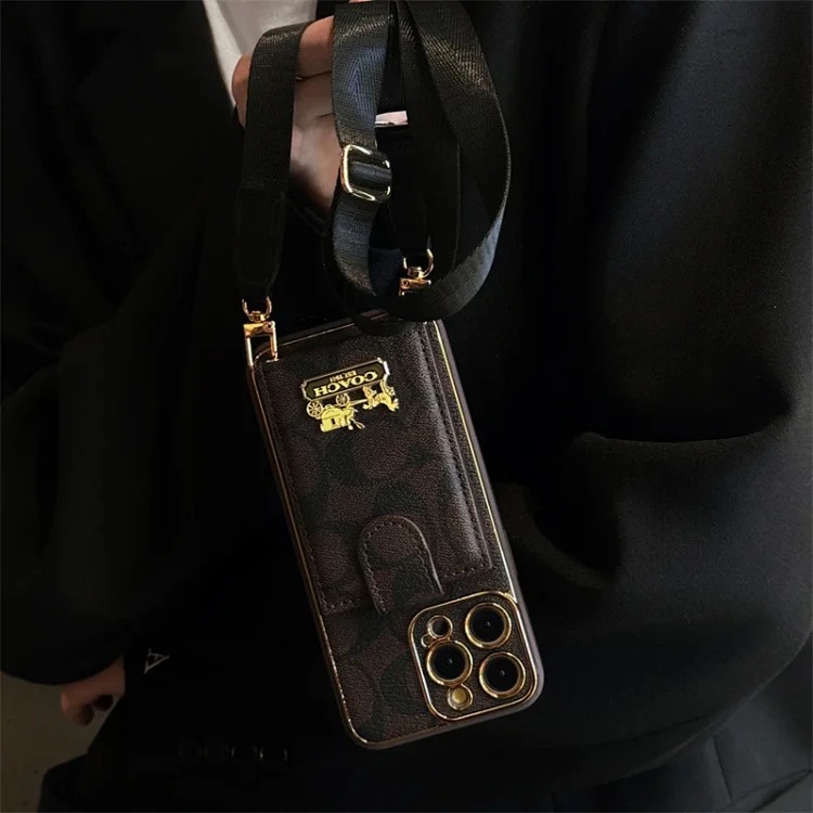 New Apple 17promax crossbody card holder mobile phone case i Phone16 card 11/12 luxury fashion brand 15plu