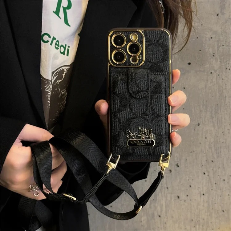 New Apple 17promax crossbody card holder mobile phone case i Phone16 card 11/12 luxury fashion brand 15plu