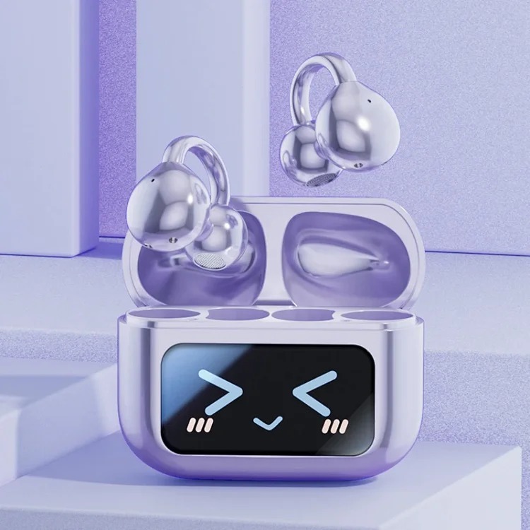 Cross-border popular high-quality color screen clip-on earphones touch smart Bluetooth earphones true wireless sports source factory