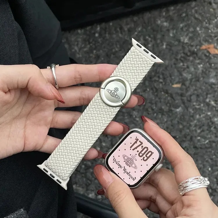 Suitable for Applewatches 11/10/9/8 watch strap Saturn magnetic circle braided nylon female high-end se
