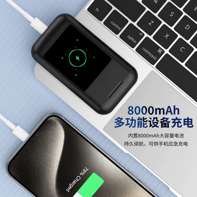 New smart color screen power bank Bluetooth headset multimedia screen three-in-one TF20 upgraded ANC Bluetooth headset
