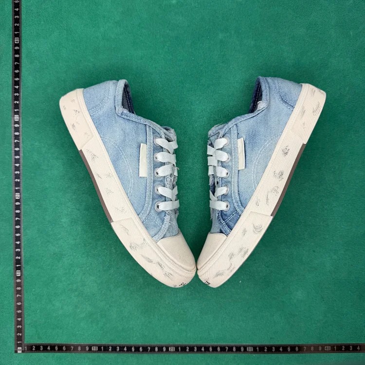 Flat lace up low top canvas shoes TT4 image 6