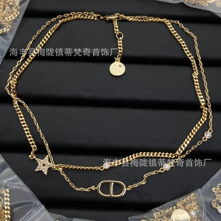 Djia/Dijia gilt butterfly necklace CD necklace star pendant pearl women's clavicle chain temperament manufacturer wholesale