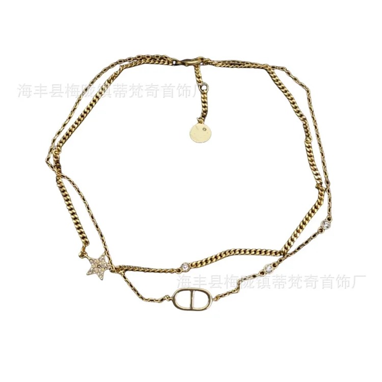 Djia/Dijia gilt butterfly necklace CD necklace star pendant pearl women's clavicle chain temperament manufacturer wholesale