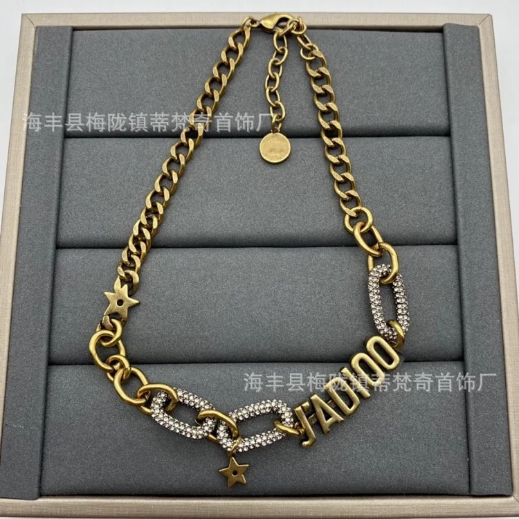 Djia/Dijia gilt butterfly necklace CD necklace star pendant pearl women's clavicle chain temperament manufacturer wholesale