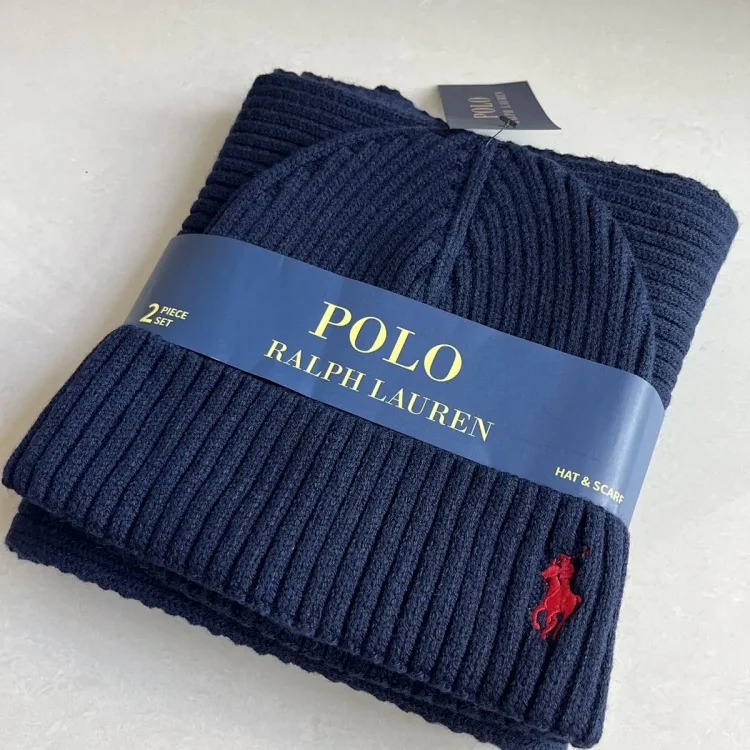 Fashion scarf two piece knitted hat