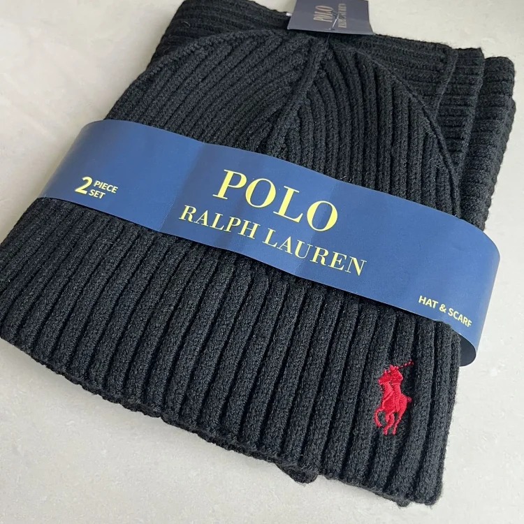 Fashion scarf two piece knitted hat
