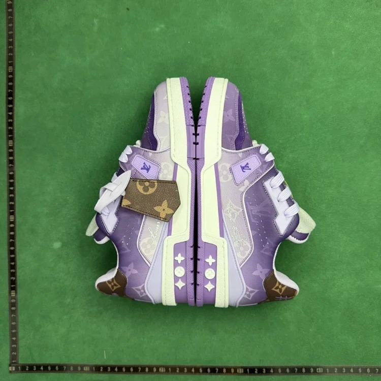 (Customized models ship in 3-7 days) Cow leather printed canvas round toe lace-up low top TT 3
