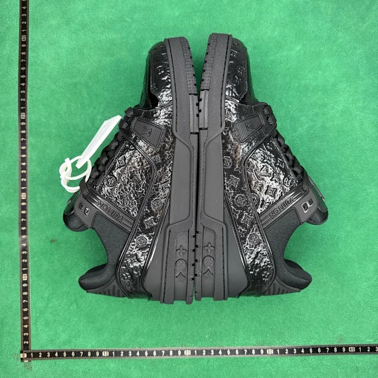 (Customized models are shipped in 3-7 days) TT 6 patent cow leather round toe lace-up pattern embossed low-top sneakers image 4