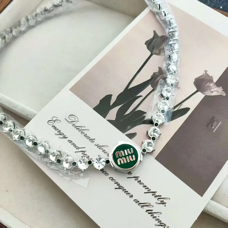 Miss Miao 5A zircon sweet cool necklace heavy polished glue cute women's bracelet summer macaron cooling necklace