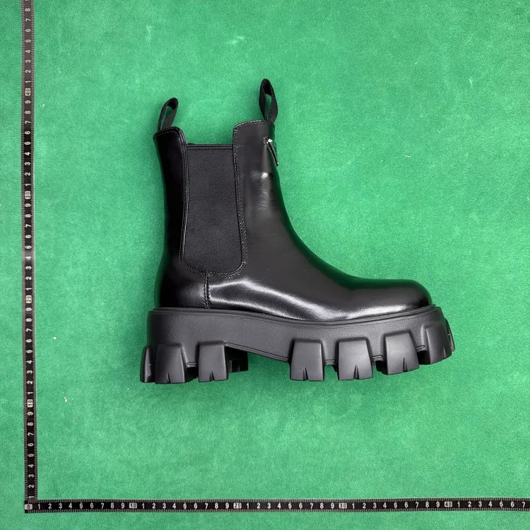 (Customized models ship in 3-7 days) TT 6 leather fashionable round toe ankle Chelsea boots