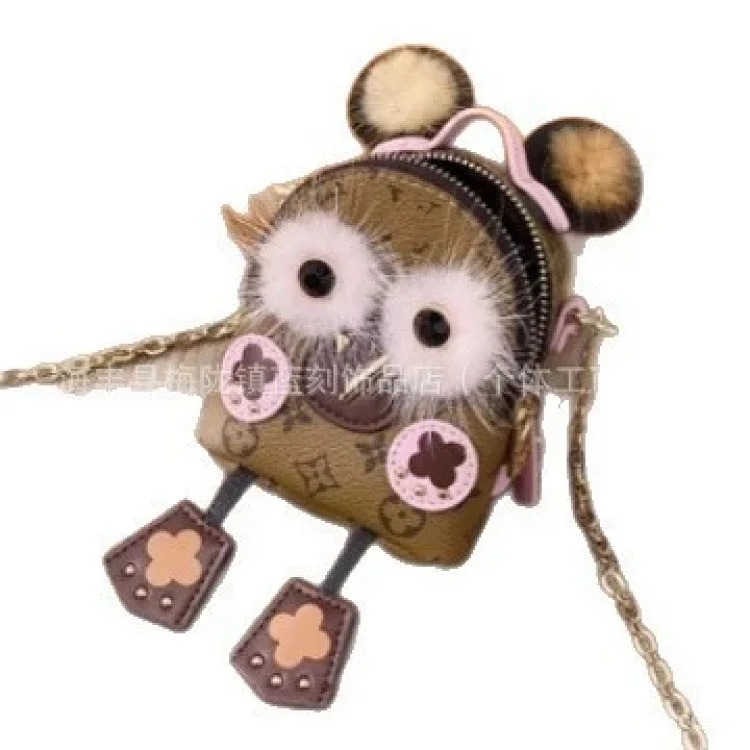 New Dai Bear Headphone Bag Keychain Owl Mini Bag Pendant Accessories Plush Pendant