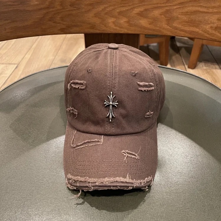 KLX09 25 new summer style ripped embroidered soft top peaked cap
